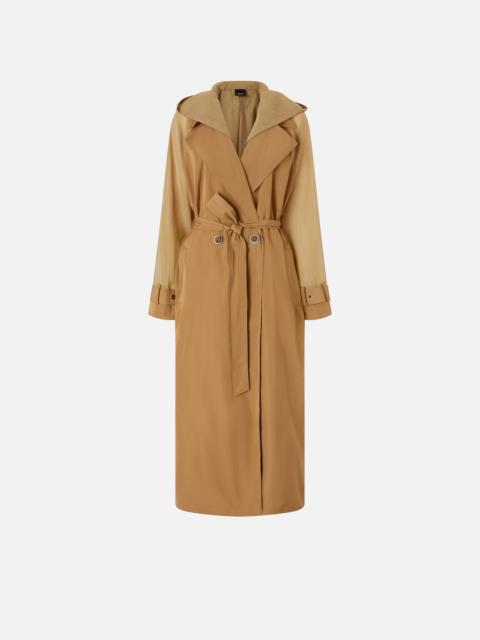 PINKO TRENCH COAT WITH SHEER INSERTS