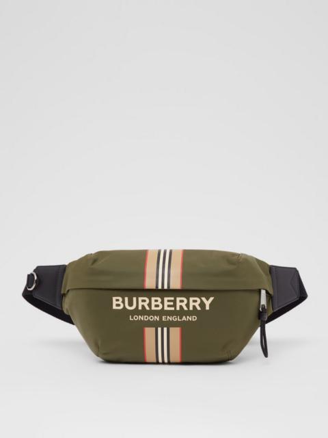 Burberry Logo and Icon Stripe Print ECONYL® Sonny Bum Bag