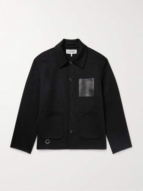 Loewe Leather-Trimmed Wool and Cashmere-Blend Overshirt