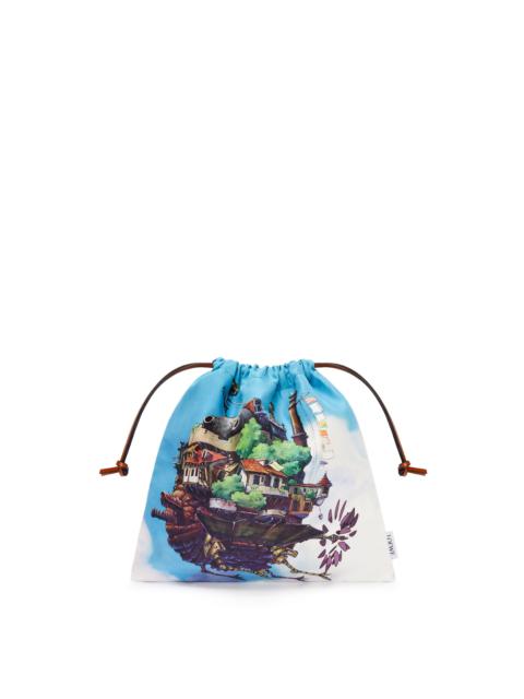 Loewe Moving Castle drawstring pouch in canvas