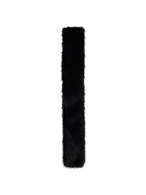 Simone Rocha Black Slim Faux Fur Scarf