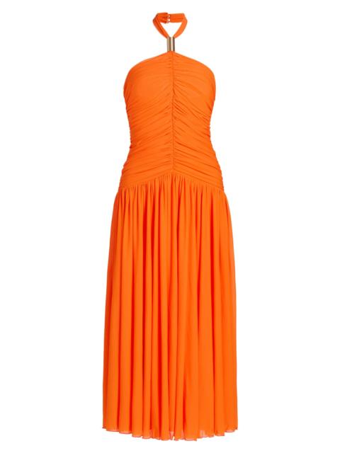 RONNY KOBO Women's Wrenley Ruched Halter Midi-Dress - Clementine