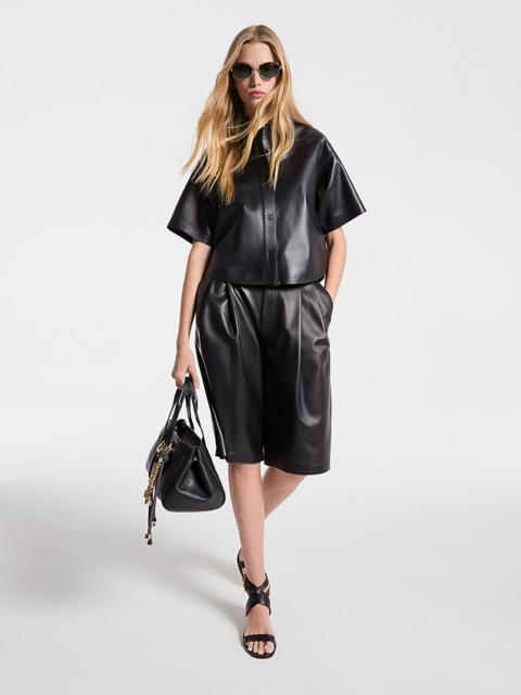 MICHAEL KORS Cropped Leather Shirt