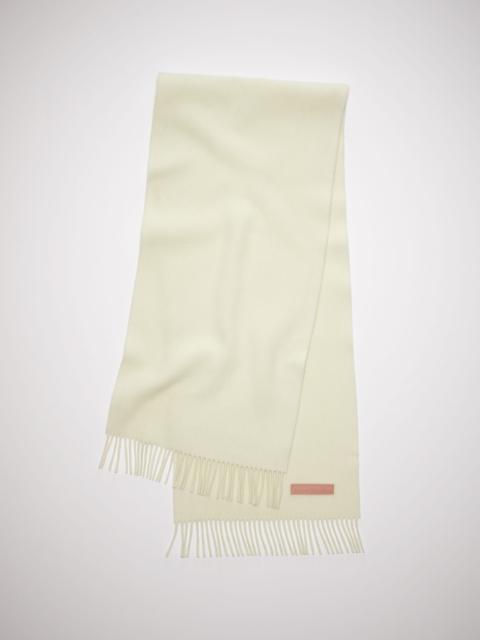 Rich wool fringe scarf - Narrow - Cold white