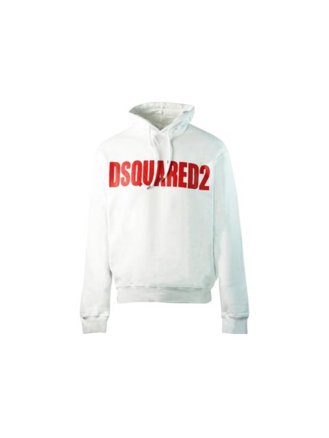 DSQUARED2 Dsquared2 New Dan Fit Large Logo Hoodie White