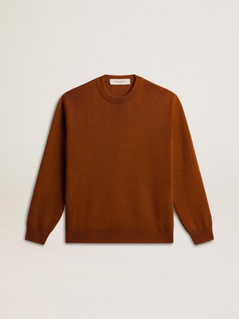 Men's crew-neck sweater with logo on the back