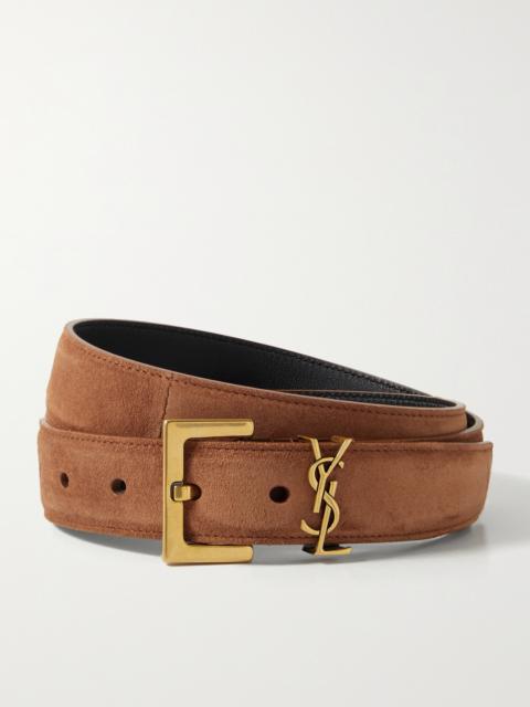 SAINT LAURENT Cassandre Suede Belt