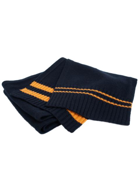 NAVY BLUE CONTRASTING STRIPES WOOL SCARF