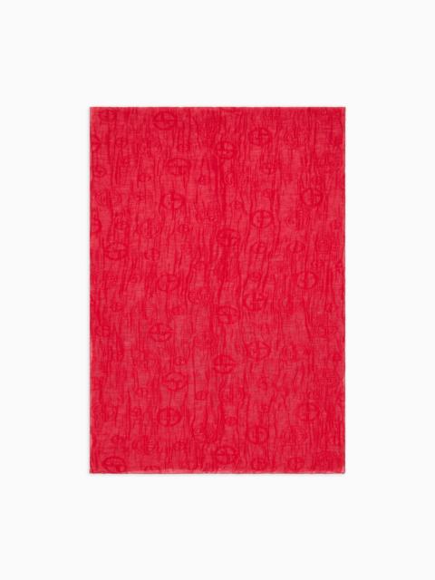 GIORGIO ARMANI FROISSÉ JACQUARD SILK STOLE