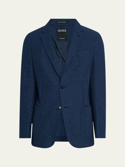 ZEGNA Men's Solid Textured Jersey Blazer