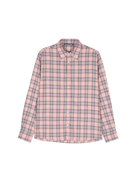 Acne Studios face-patch checked shirt