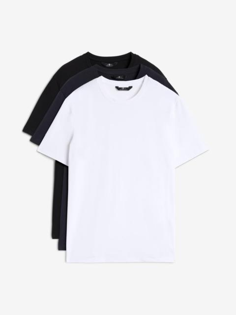 7 For All Mankind 3 Pack Luxe Performance Tees in Multicolor