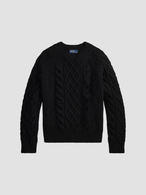 Polo Ralph Lauren Men's Aran Wool-Alpaca Cable-Knit Sweater - Polo Black