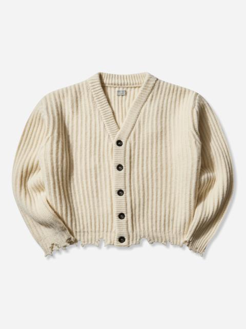 GUESS USA Women's Frayed Cardigan Warm Milk