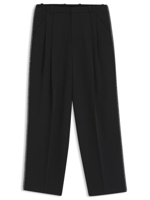 HUGO PLEAT-FRONT PANTS WITH WHIPSTITCH DETAILS