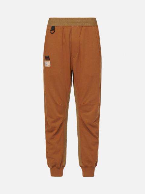 EVISU GODHEAD EMBROIDERED FABRIC-MIXED 3D SWEATPANTS