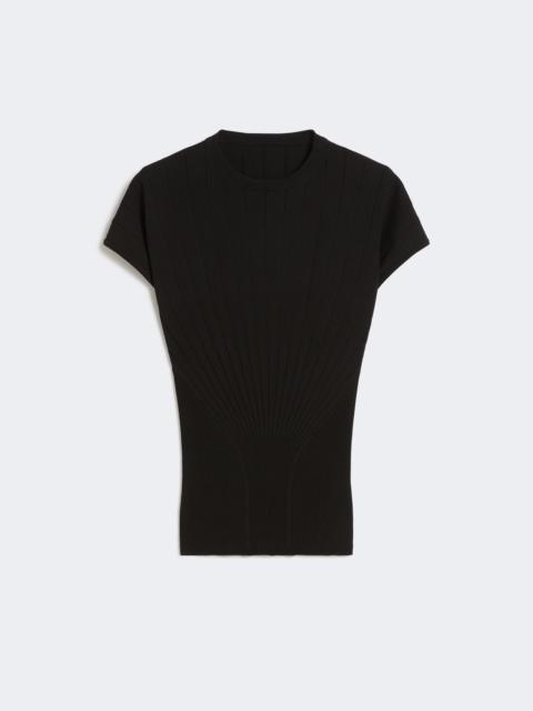 Sportmax Rib-knit viscose sweater - BLACK