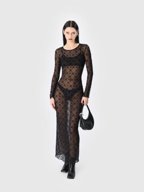 Marine Serre Moonogram Mesh Flock Long Dress
