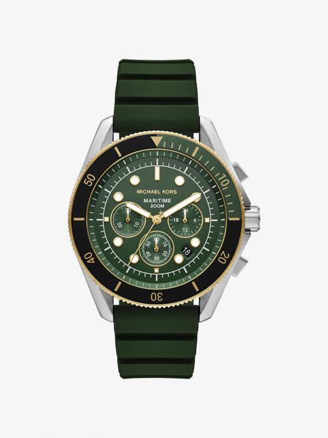 MICHAEL KORS Oversized Maritime Two-Tone and Silicone Watch