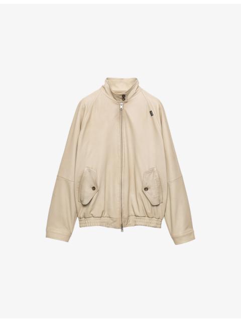 Prada Stand-Collar Nappa Leather Blouson Jacket