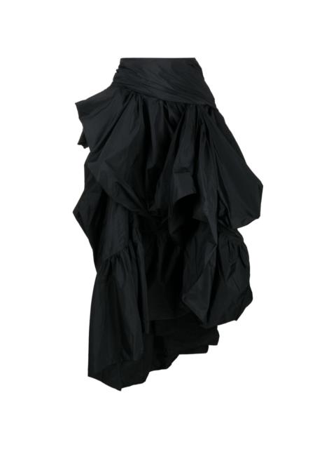 asymmetric tiered maxi skirt