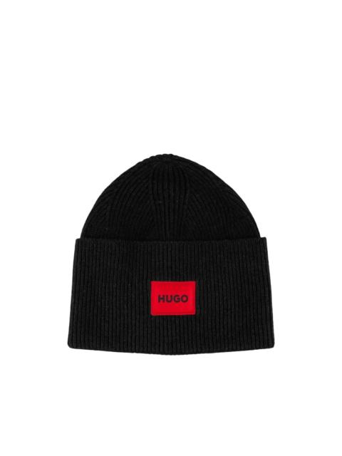 BOSS logo-patch beanie hat