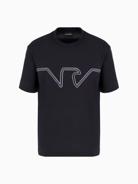 EMPORIO ARMANI ASV heavyweight jersey T-shirt with raised logo embroidery