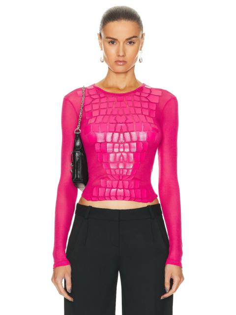 Dion Lee Crocskin Plastisol Long Sleeve Top