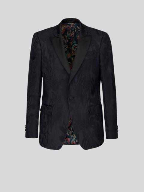 TAILORED LEAFY FLORAL JACQUARD JACKET