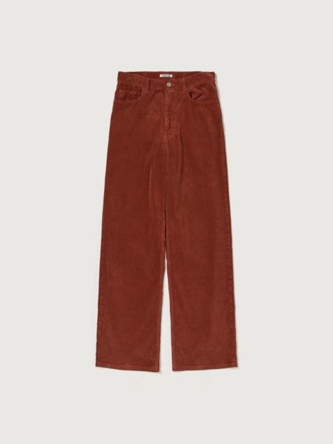AURALEE GARMENT-DYED FINX CORDUROY 5P WIDE PANTS