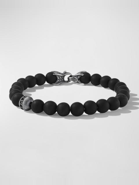 DAVID YURMAN Men's Spiritual Beads Bracelet with Diamonds and Silver, 8mm