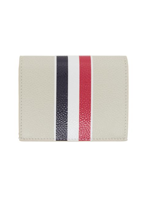 Thom Browne Off-White Pebble Grain RWB Stripe Double Card Holder