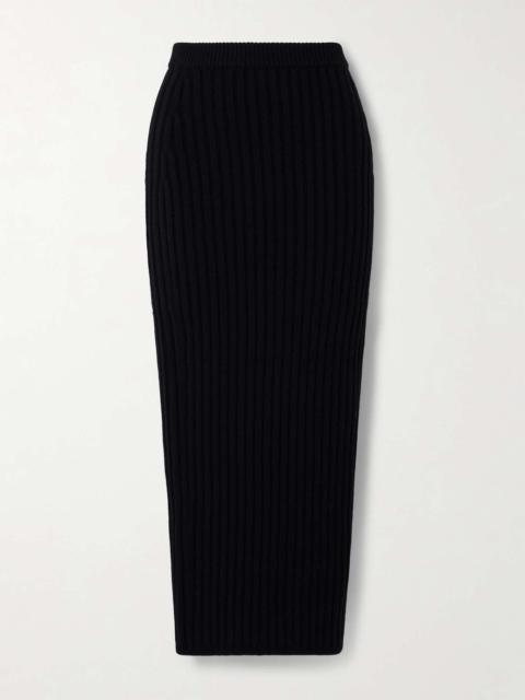 Max Mara Ribbed wool-blend maxi skirt