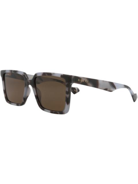 Gucci Square Rectangle Sunglasses Grey Grey Brown (GG1540S-30014817-005)