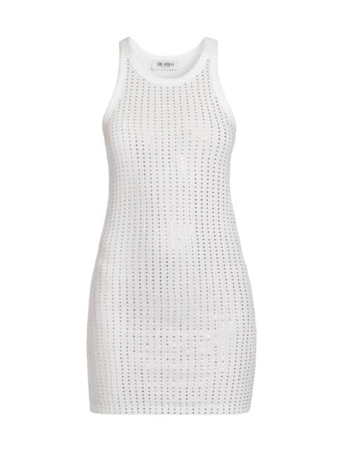 THE ATTICO Women's Thermostrass Macro Jersey Rib Minidress - White
