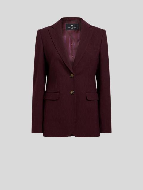 Etro SINGLE-BREASTED WOOL JACQUARD JACKET WITH MEDALLION MOTIF