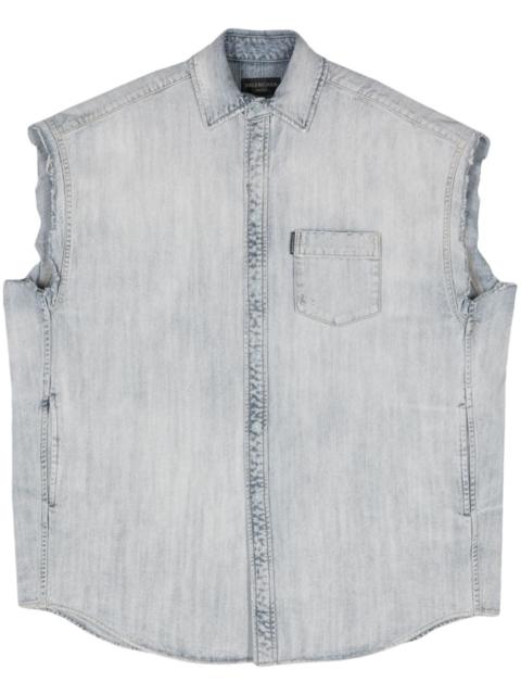 BALENCIAGA ripped sleeveless shirt