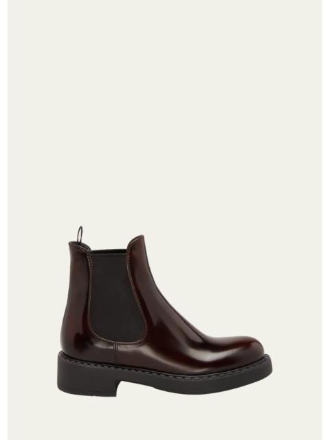 Prada Leather Chelsea Pull-On Booties