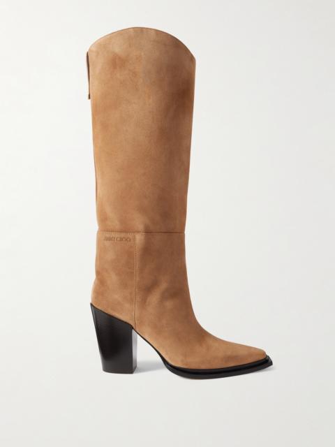 JIMMY CHOO Cece 80 Suede Knee Boots