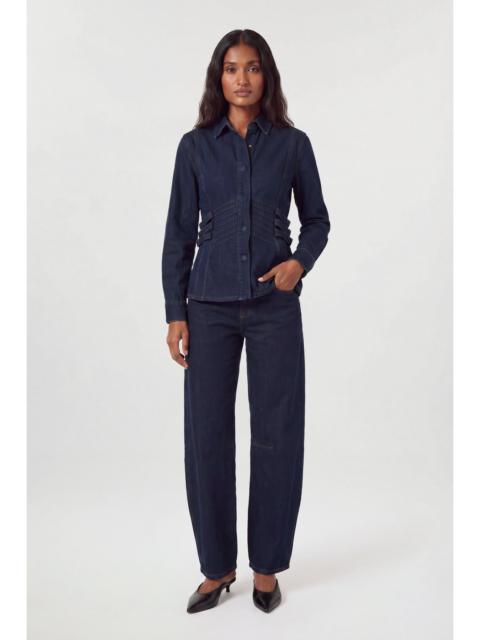 KAREN MILLEN Denim Corset Detail Shirt