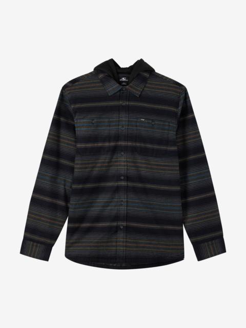 O'Neill Hooded Lined Flannel Long Sleeve Shirt
