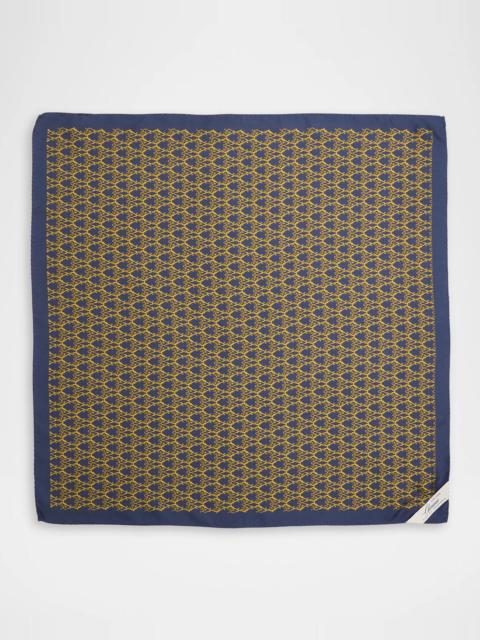 WILLY CHAVARRIA Men's Monogram Silk Square Scarf