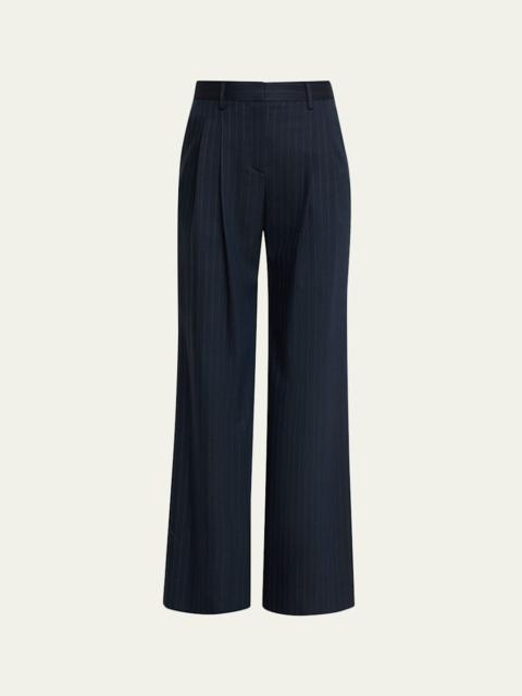TWP Sulli Pinstripe Pleated Wide-Leg Pants
