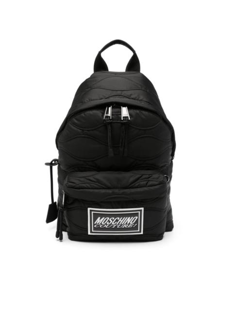 logo-patch quilted backpack