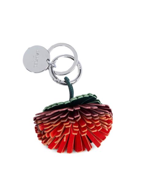 LANCEL floral leather keyring