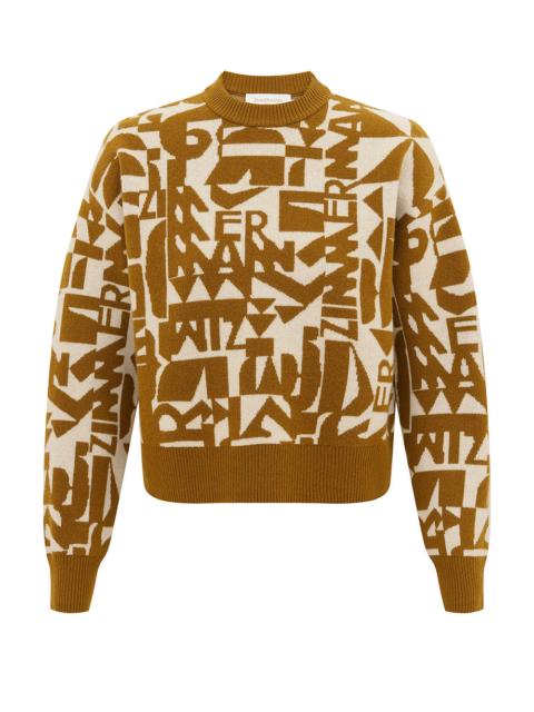 Zimmermann VALIANT JACQUARD CROP SWEATER