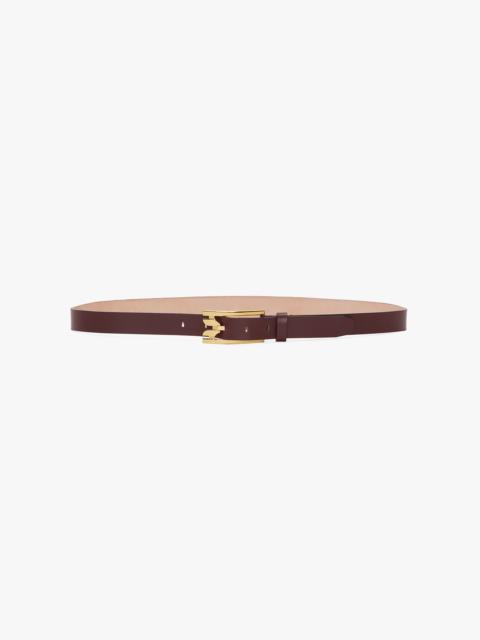 Victoria Beckham Dorian Pin-Buckle Belt In Burgundy Smooth Leather