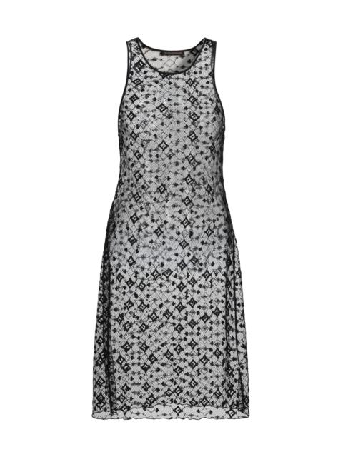 KIKI DE MONTPARNASSE Women's Diamond-Embroidered Sheer Midi-Dress - Black
