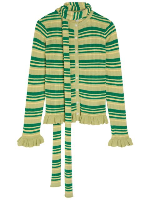 DAMSON MADDER. Damson Madder Anelis Cotton and Merino Wool-blend Cardigan