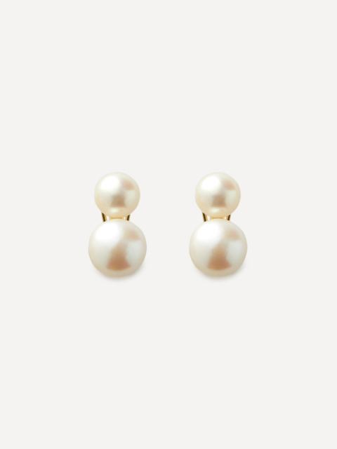 SHASHI 14ct Gold-Plated Bianca Pearl Stud Earrings